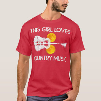 This Girl Loves Country Music Tshirt Guitar Lake S Tシャツ