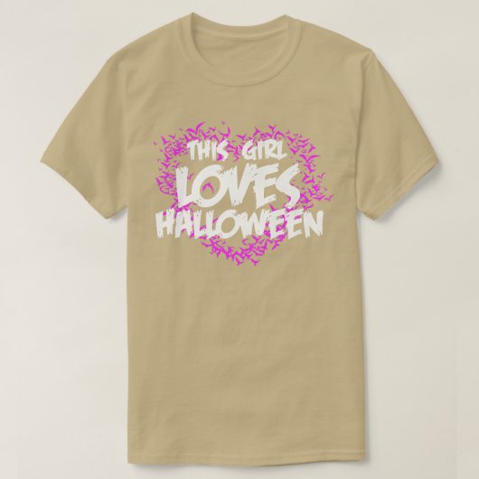 This Girl Loves Halloween Halloween Apparel Women Tシャツ (デザイン正面)
