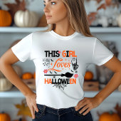 This Girl Loves Halloween | Witch Broom Spider トライブレンドＴシャツ