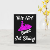 This Girl Loves Jet Ski Driving Water Jet Ski Boat カード (黄色い花)