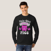 THIS GIRL LOVES PIGS Toddler Tween Kid Women Mom F Tシャツ (正面フル)