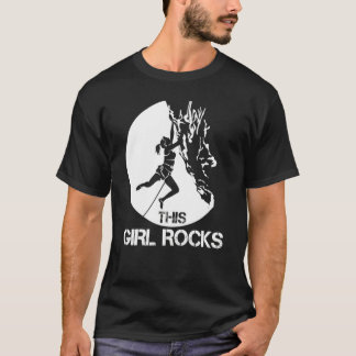 This Girl Rocks Rock Climbing Boulder Carabiner Cl Tシャツ
