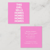 This Girl Sells Homes Homes Homes  スクエア名刺 (正面/裏面)