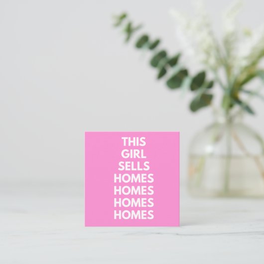 This Girl Sells Homes Homes Homes  スクエア名刺 (スタンド正面)