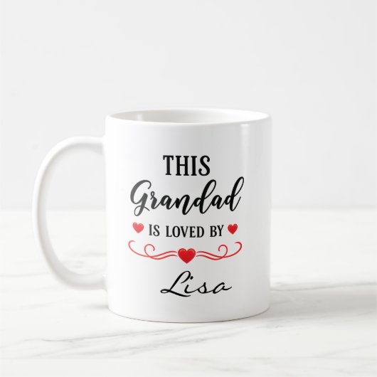 This Grandad Is Loved Personalised Mug Gift Granny コーヒーマグカップ (左)