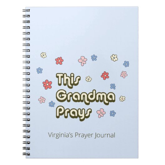 This Grandma Prays Retro Light Blue Prayer Journal ノートブック (正面)