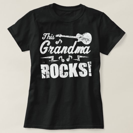 This Grandma Rocks  - Guitar Rock n Roll Funny Tee Tシャツ (デザイン正面)