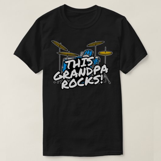 This Grandpa Rocks Drums Drummer Grandparents Day  Tシャツ (デザイン正面)