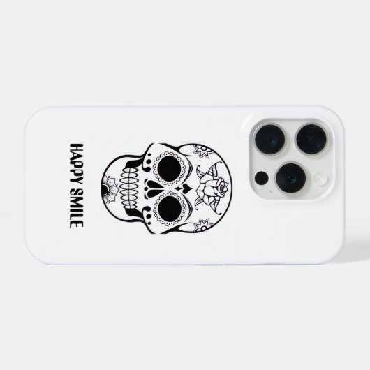 This Happy Smile Skull design  iPhoneケース (裏面横)