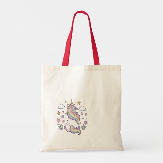 This is a bag with a cute unicorn. トートバッグ (裏面)