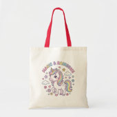 This is a bag with a cute unicorn. トートバッグ (正面)