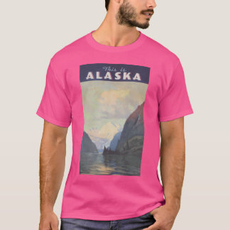 This Is Alaska Vintage Travel Poster Oversized Tシャツ