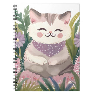 This is an adorable kitten resting on the plants ノートブック