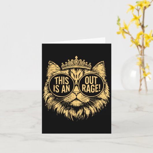 This Is An Outrage Funny Princess Cat Donut Gold W カード (黄色い花)