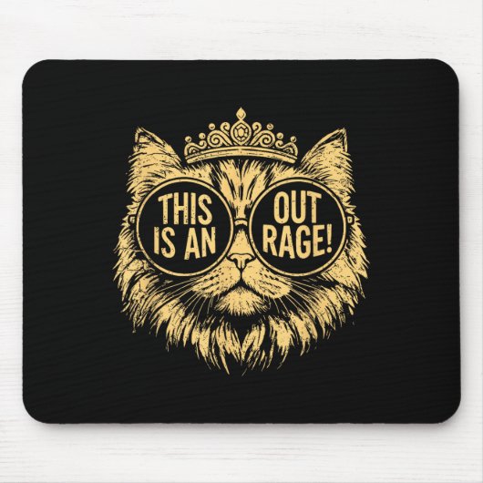 This Is An Outrage Funny Princess Cat Donut Gold W マウスパッド (正面)