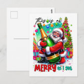 This Is As Merry As I Get – Santa with Champagne  ポストカード (正面/裏面)