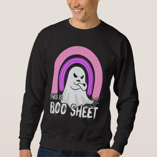 This is boo sheet ghost retro halloween costume me スウェットシャツ (正面)