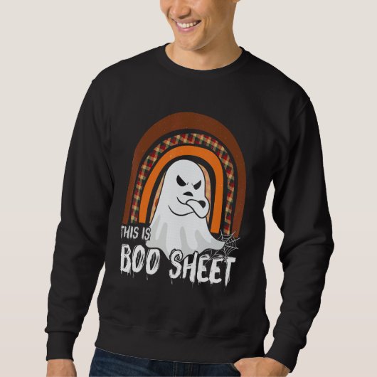 This is boo sheet ghost retro halloween costume me スウェットシャツ (正面)