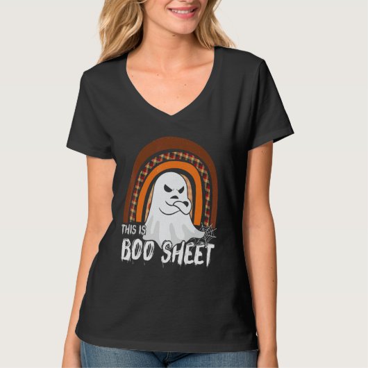 This is boo sheet ghost retro halloween costume me tシャツ (正面)