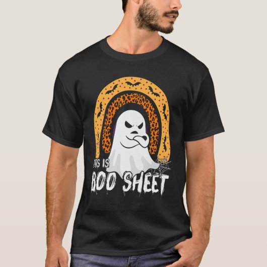 This is boo sheet ghost retro halloween costume me tシャツ (正面)