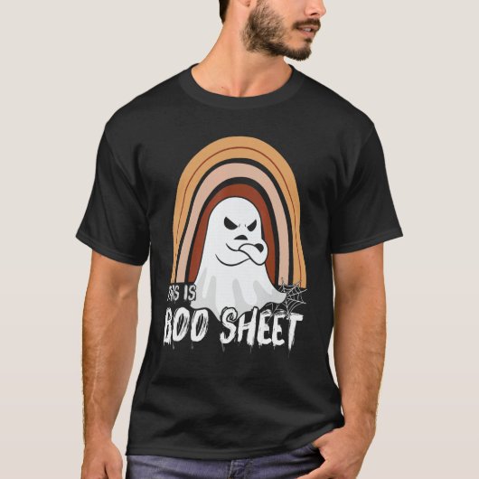 This is boo sheet ghost retro halloween costume me tシャツ (正面)