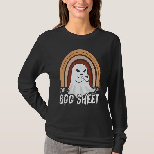 This is boo sheet ghost retro halloween costume me tシャツ (正面)