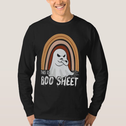 This is boo sheet ghost retro halloween costume me tシャツ (正面)