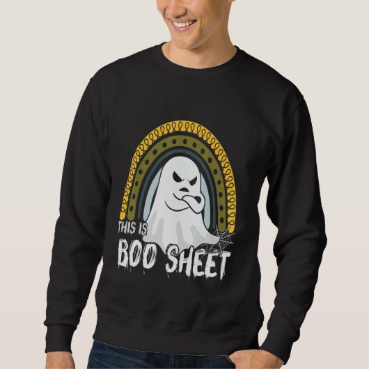 This is boo sheet happy halloween rainbow 2022 men スウェットシャツ (正面)