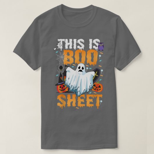 This is BOO Sheet T Ghost funny Halloween Costume Tシャツ (デザイン正面)