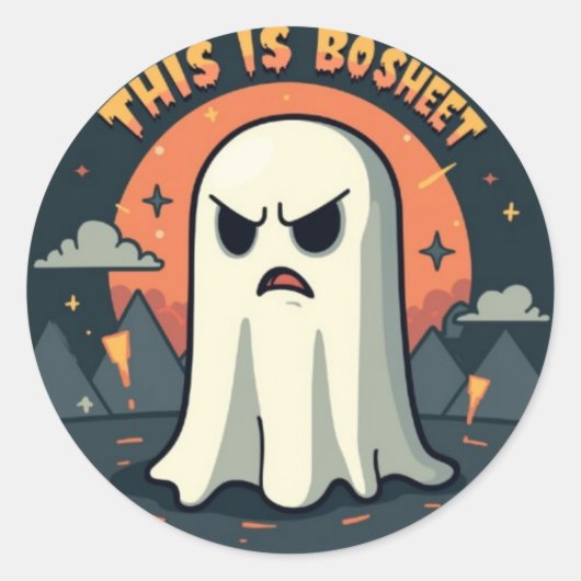 This Is BoSheet: Grumpy Ghost Halloween  ラウンドシール (正面)