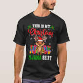 This Is Christmas Pajama Santa Reindeer Bearded Dr Tシャツ (正面)