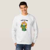 This Is Fine - コーギー+ゴミ箱火災 Tシャツ (正面フル)