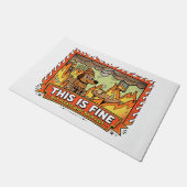 This Is Fine Dog Funny Fire Doormat ドアマット (アングル)
