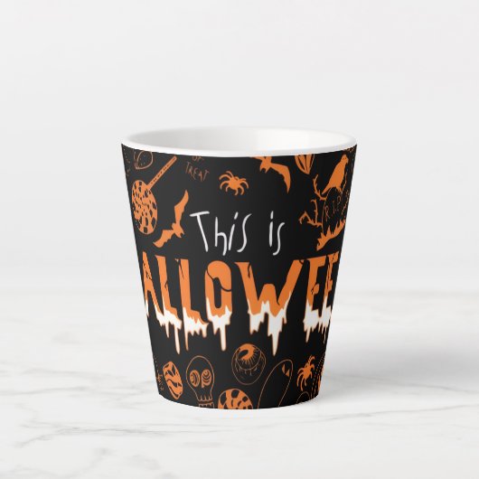 "This is Halloween – Spooky Style for the Bold🎃" カフェラテマグ (正面)