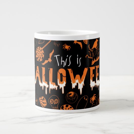 "This is Halloween – Spooky Style for the Bold🎃" ジャンボコーヒーマグカップ (正面)