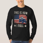 This is How I Roll Distressed American USA Flag Fu Tシャツ (正面)