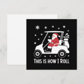 This is How I Roll Funny Santa Riding A Golf Cart  シーズンカード (正面/裏面)