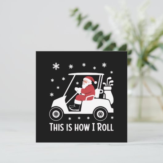 This is How I Roll Funny Santa Riding A Golf Cart  シーズンカード (スタンド正面)