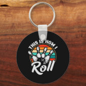 This Is How I Roll Retro Bowling 60s 70s Bowler Fu キーホルダー (正面)