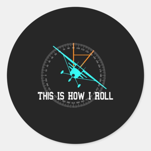 This Is How We Roll Lo Funny Airplane Aircraft Tee ラウンドシール (正面)