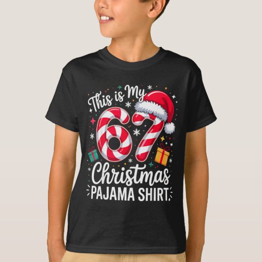 This Is My 67 Christmas Pajama Funny Holiday Meme Tシャツ (正面)