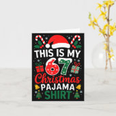 This Is My 67 Christmas Pajama Shirt Funny 6 7 Mem カード (黄色い花)