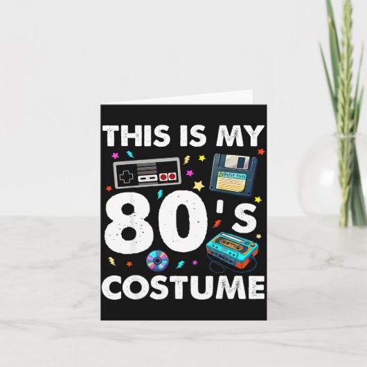 This Is My 80s Costume 80's 90's Party Men Women K カード (正面)