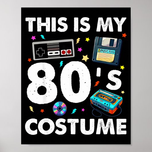 This Is My 80s Costume 80's 90's Party Men Women K ポスター (正面)
