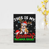 This Is My American Bulldog Ugly Christmas Pajama  カード (黄色い花)
