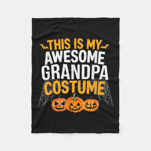This Is My Awesome Grandpa Costume Halloween Grand フリースブランケット (正面)
