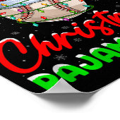 This Is My Baseball Christmas Pajamas Funny Baseba ポスター (角)