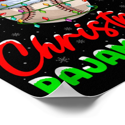 This Is My Baseball Christmas Pajamas Funny Baseba ポスター (角)