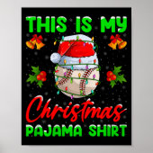 This Is My Baseball Christmas Pajamas Funny Baseba ポスター (正面)