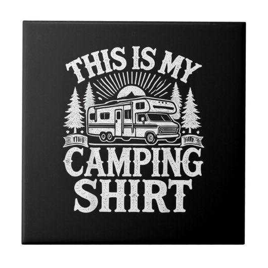 This Is My Camping Funny Camper タイル (正面)